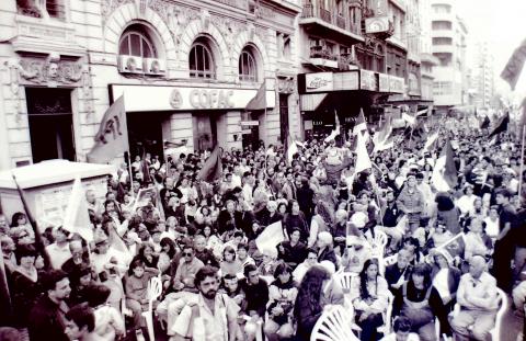 Acto del MPP en 18 de Julio y Julio Herrera y Obes